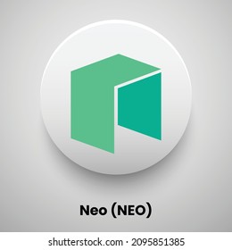 Creative block chain based crypto currency Neo (NEO) logo vector illustration design. Can be used as currency icon, badge, label, symbol, sticker and print background template