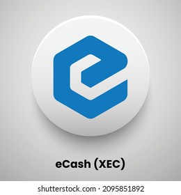 Creative block chain based crypto currency eCash (XEC) logo vector illustration design. Can be used as currency icon, badge, label, symbol, sticker and print background template