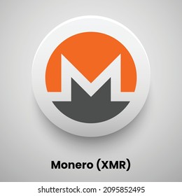 Creative block chain based crypto currency Monero (XMR) logo vector illustration design. Can be used as currency icon, badge, label, symbol, sticker and print background template