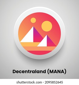 Creative block chain based crypto currency Decentraland (MANA) logo vector illustration design. Can be used as currency icon, badge, label, symbol, sticker and print background template