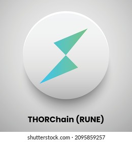 Creative block chain based crypto currency THORChain (RUNE) logo vector illustration design. Can be used as currency icon, badge, label, symbol, sticker and print background template