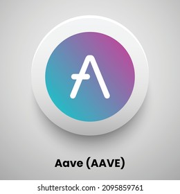 Creative block chain based crypto currency Aave logo vector illustration design. Can be used as currency icon, badge, label, symbol, sticker and print background template