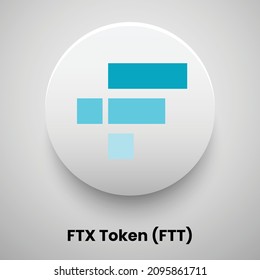 Creative block chain based crypto currency FTX Token (FTT) logo vector illustration design. Can be used as currency icon, badge, label, symbol, sticker and print background template