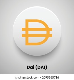 Creative block chain based crypto currency Dai (DAI) logo vector illustration design. Can be used as currency icon, badge, label, symbol, sticker and print background template