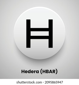 Creative block chain based crypto currency Hedera (HBAR) logo vector illustration design. Can be used as currency icon, badge, label, symbol, sticker and print background template