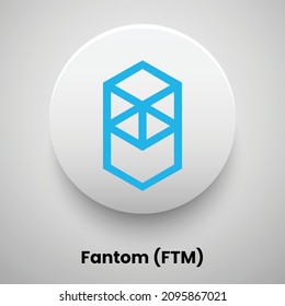 Creative block chain based crypto currency Fantom (FTM) logo vector illustration design. Can be used as currency icon, badge, label, symbol, sticker and print background template