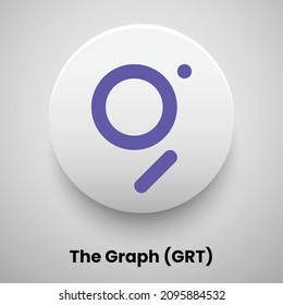 Creative block chain based crypto currency The Graph (GRT) logo vector illustration design. Can be used as currency icon, badge, label, symbol, sticker and print background template