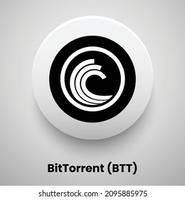 Creative block chain based crypto currency BitTorrent (BTT) logo vector illustration design. Can be used as currency icon, badge, label, symbol, sticker and print background template