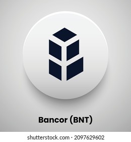 Creative block chain based crypto currency Bancor (BNT) logo vector illustration design. Can be used as currency icon, badge, label, symbol, sticker and print background template