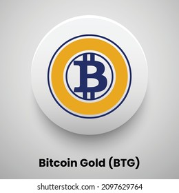 Creative block chain based crypto currency Bitcoin Gold (BTG) logo vector illustration design. Can be used as currency icon, badge, label, symbol, sticker and print background template