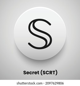 Creative block chain based crypto currency Secret (SCRT) logo vector illustration design. Can be used as currency icon, badge, label, symbol, sticker and print background template