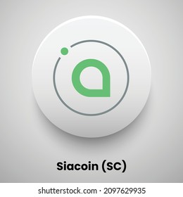 Creative block chain based crypto currency Siacoin (SC) logo vector illustration design. Can be used as currency icon, badge, label, symbol, sticker and print background template