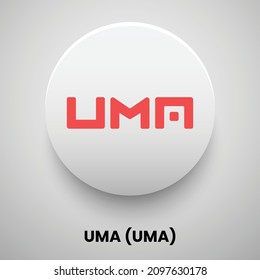 Creative block chain based crypto currency Uma (UMA) logo vector illustration design. Can be used as currency icon, badge, label, symbol, sticker and print background template