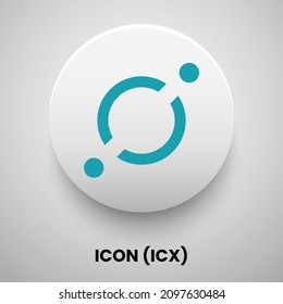 Creative block chain based crypto currency Icon (ICX) logo vector illustration design. Can be used as currency icon, badge, label, symbol, sticker and print background template