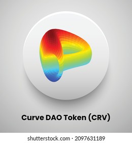 Creative block chain based crypto currency Curve DAO Token (CRV) logo vector illustration design. Can be used as currency icon, badge, label, symbol, sticker and print background template svg