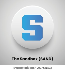 Creative block chain based crypto currency The Sandbox (SAND) logo vector illustration design. Can be used as currency icon, badge, label, symbol, sticker and print background template