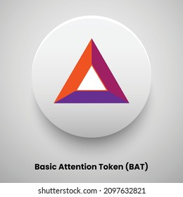 Creative block chain based crypto currency Basic Attention Token (BAT) logo vector illustration design. Can be used as currency icon, badge, label, symbol, sticker and print background template