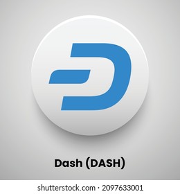 Creative block chain based crypto currency Dash (DASH) logo vector illustration design. Can be used as currency icon, badge, label, symbol, sticker and print background template