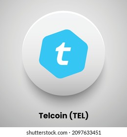 Creative block chain based crypto currency Telcoin (TEL) logo vector illustration design. Can be used as currency icon, badge, label, symbol, sticker and print background template