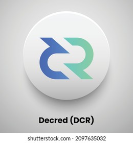 Creative block chain based crypto currency Decred (DCR) logo vector illustration design. Can be used as currency icon, badge, label, symbol, sticker and print background template