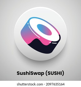 Creative block chain based crypto currency SushiSwap (SUSHI) logo vector illustration design. Can be used as currency icon, badge, label, symbol, sticker and print background template