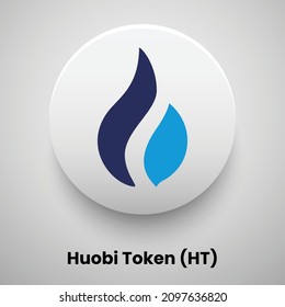 Creative block chain based crypto currency Huobi Token (HT) logo vector illustration design. Can be used as currency icon, badge, label, symbol, sticker and print background template
