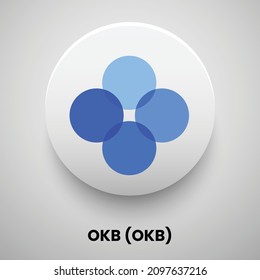 Creative block chain based crypto currency OKB (OKB) logo vector illustration design. Can be used as currency icon, badge, label, symbol, sticker and print background template