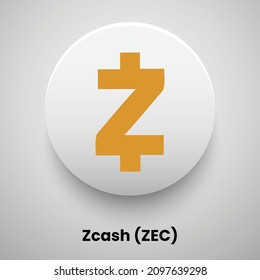 Creative block chain based crypto currency Zcash (ZEC) logo vector illustration design. Can be used as currency icon, badge, label, symbol, sticker and print background template