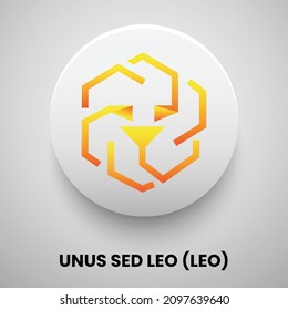 Creative block chain based crypto currency UNUS SED LEO (LEO) logo vector illustration design. Can be used as currency icon, badge, label, symbol, sticker and print background template