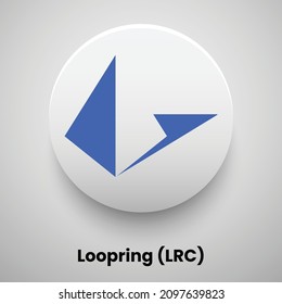 Creative block chain based crypto currency Loopring (LRC) logo vector illustration design. Can be used as currency icon, badge, label, symbol, sticker and print background template