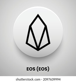 Creative block chain based crypto currency EOS (EOS) logo vector illustration design. Can be used as currency icon, badge, label, symbol, sticker and print background template