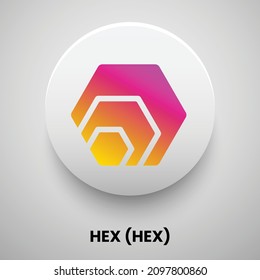 Creative block chain based crypto currency Hex (HEX) logo vector illustration design. Can be used as currency icon, badge, label, symbol, sticker and print background template