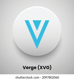 Creative block chain based crypto currency Verge (XVG) logo vector illustration design. Can be used as currency icon, badge, label, symbol, sticker and print background template