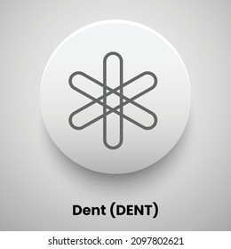 Creative block chain based crypto currency Dent (DENT) logo vector illustration design. Can be used as currency icon, badge, label, symbol, sticker and print background template