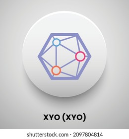 Creative block chain based crypto currency XYO (XYO) logo vector illustration design. Can be used as currency icon, badge, label, symbol, sticker and print background template