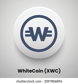 Creative block chain based crypto currency WhiteCoin (XWC) logo vector illustration design. Can be used as currency icon, badge, label, symbol, sticker and print background template