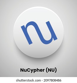 Creative block chain based crypto currency NuCypher (NU) logo vector illustration design. Can be used as currency icon, badge, label, symbol, sticker and print background template