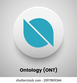 Creative block chain based crypto currency Ontology (ONT) logo vector illustration design. Can be used as currency icon, badge, label, symbol, sticker and print background template
