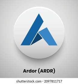 Creative block chain based crypto currency Ardor (ARDR) logo vector illustration design. Can be used as currency icon, badge, label, symbol, sticker and print background template