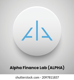 Creative block chain based crypto currency Alpha Finance Lab (ALPHA) logo vector illustration design. Can be used as currency icon, badge, label, symbol, sticker and print background template svg