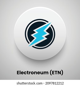 Creative block chain based crypto currency Electroneum (ETN) logo vector illustration design. Can be used as currency icon, badge, label, symbol, sticker and print background template