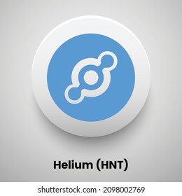 Creative block chain based crypto currency Helium (HNT) logo vector illustration design. Can be used as currency icon, badge, label, symbol, sticker and print background template