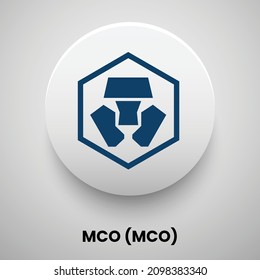 Creative block chain based crypto currency MCO (MCO) logo vector illustration design. Can be used as currency icon, badge, label, symbol, sticker and print background template