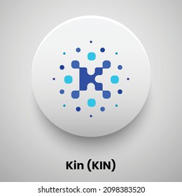 Creative block chain based crypto currency Kin (KIN) logo vector illustration design. Can be used as currency icon, badge, label, symbol, sticker and print background template
