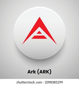 Creative block chain based crypto currency Ark (ARK) logo vector illustration design. Can be used as currency icon, badge, label, symbol, sticker and print background template