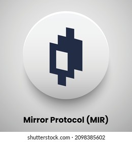 Creative block chain based crypto currency Mirror Protocol (MIR) logo vector illustration design. Can be used as currency icon, badge, label, symbol, sticker and print background template