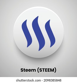 Creative block chain based crypto currency Steem (STEEM) logo vector illustration design. Can be used as currency icon, badge, label, symbol, sticker and print background template