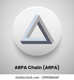 Creative block chain based crypto currency ARPA Chain (ARPA) logo vector illustration design. Can be used as currency icon, badge, label, symbol, sticker and print background template