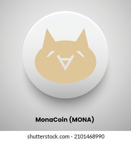 Creative block chain based crypto currency MonaCoin (MONA) logo vector illustration design. Can be used as currency icon, badge, label, symbol, sticker and print background template