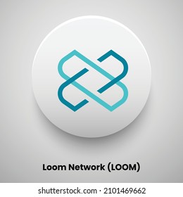 Creative block chain based crypto currency Loom Network (LOOM) logo vector illustration design. Can be used as currency icon, badge, label, symbol, sticker and print background template